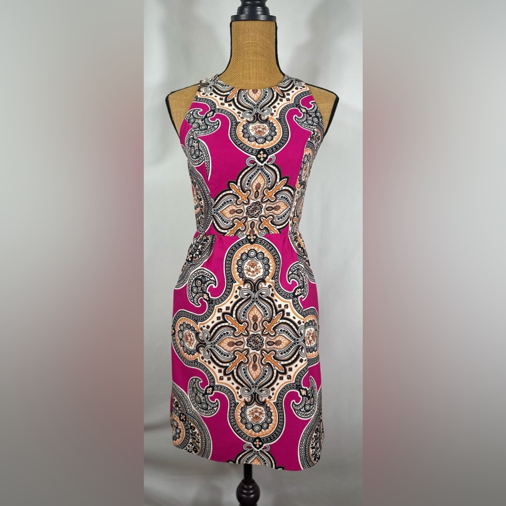 Moulinette Soeurs for Anthropologi Pink Geidi Paisley Print Sheath Dress Size 2